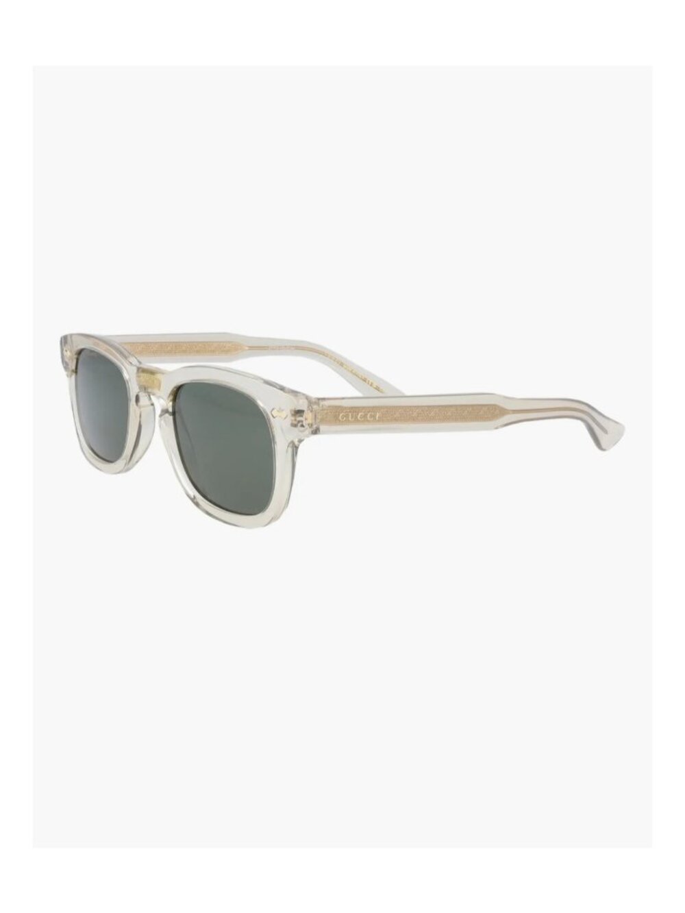 Gucci GG0182S Square-Frame Luxury Sunglasses Transparent Acetate Frame Green/Gre - Picture 9 of 16